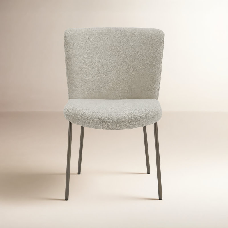 Early Upholstered Dining Chair, White Polyester