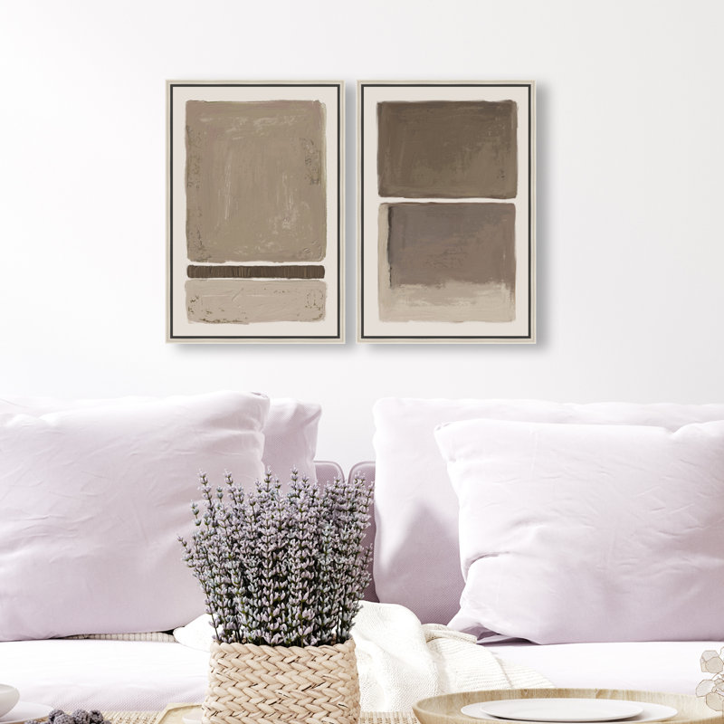 Clay Blocks Set Canvas Abstract Print by Oliver Gal, Black Frame, 10 x 15, 11"H x 16"W, Silver Floater Frame