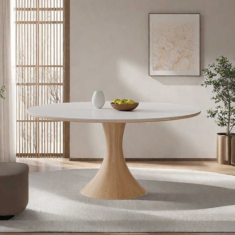Nordic style solid wood round table, 29.52"H x 51.18"L x 51.18"W
