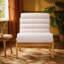 Chaise d'appoint Living Fluffy beige foncé avec structure en bois massif naturel-830046920-830046926