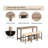 Long Counter Height Dining Bar Table & 3 Stools Set—Built-in Power Strip, Padded Seats, Space-Saving for Kitchen/Living/Game Room