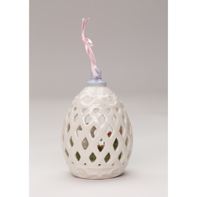 Ornement en forme de lapin de Pâques en porcelaine fine - H 4 1/4 po