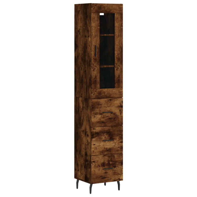 Mikala Display Cabinet, Smoked Oak