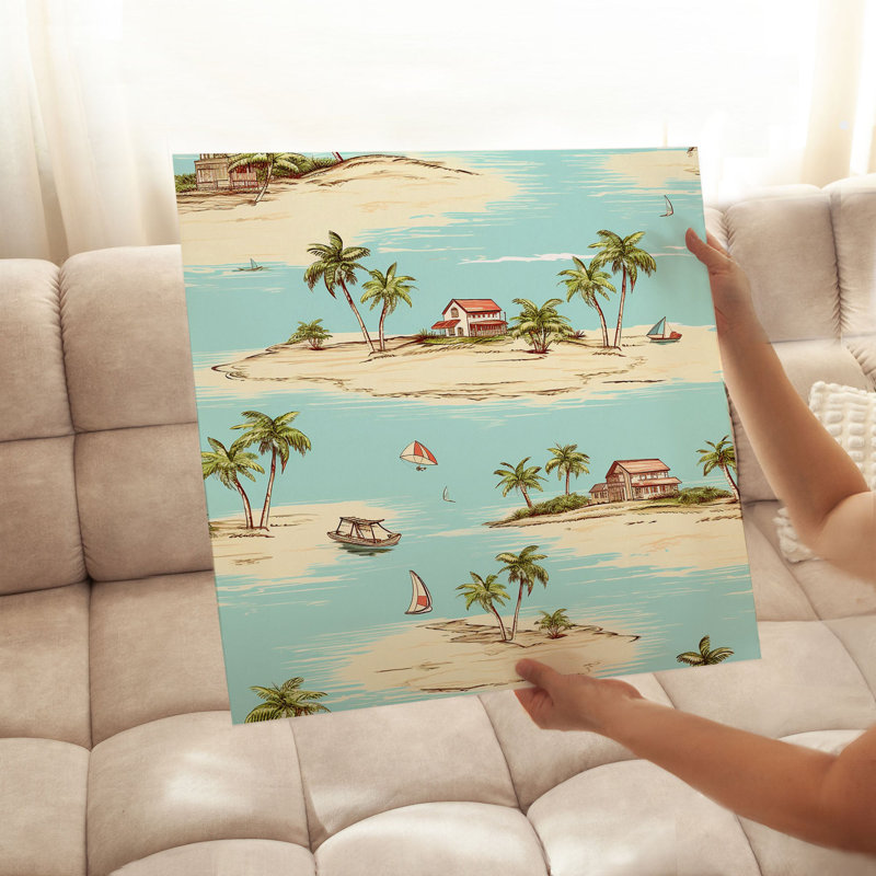 «Beach and Coastal Ocean Shore IV», reproduction d'art sans cadre, H 14 po x l 14 po