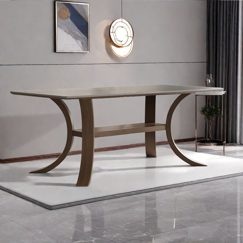 Wabi-sabi style rectangular solid wood rock table, 29.53"H x 70.87"L x 35.43"W