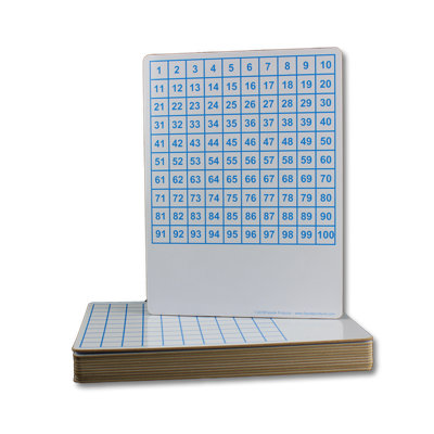 Hundreds Grid Two Sided Dry Erase Lap Board Whiteboard, 12" x 68"