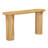 Cleo 54 Inch Sofa Console Table, Rounded Corners, Ribbed Pillar Legs, Oak Finish Mango Wood