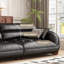 Canapé modulaire noir en cuir véritable-729291795-729291797