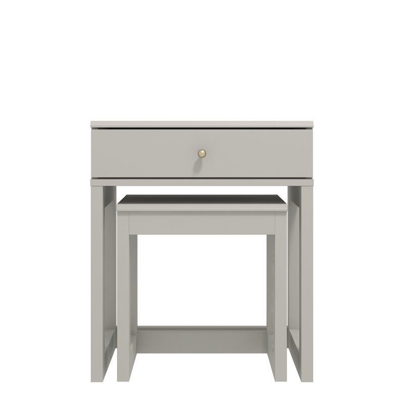 Limestone Wells Nesting Table, Light Grey