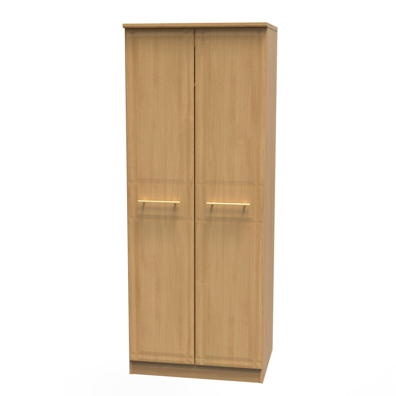 Fully Assembled 2 Door Wardrobe, Modern Oak