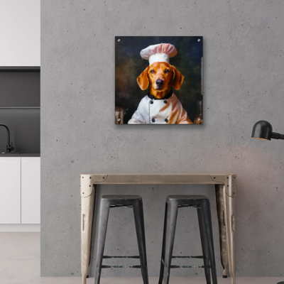 'Chef Woof' by Sean Parnell Acrylic Glass Wall Art, 24" x 24"