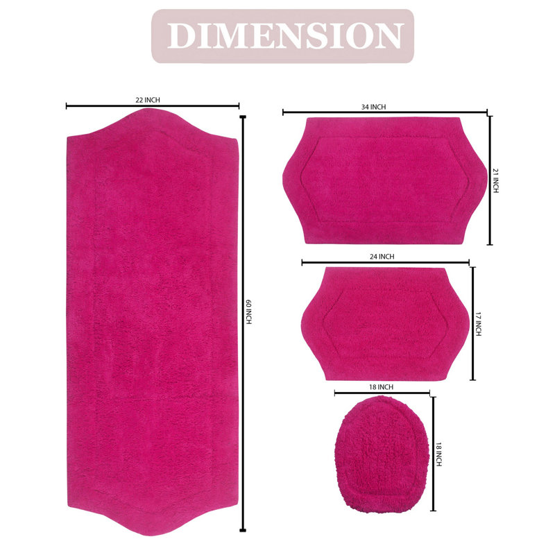 Tapis pour salle de bain Delean, Rose millennial
