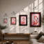 Coral Flamingo Modern - Framed Print-1180373706-1180374326