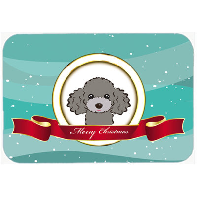 Poodle Merry Christmas Glass Cutting Board