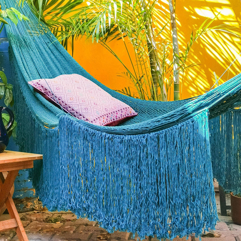 Cathrine 1 Person Spreader Bar Hammock, Blue, 75" W x 83" L