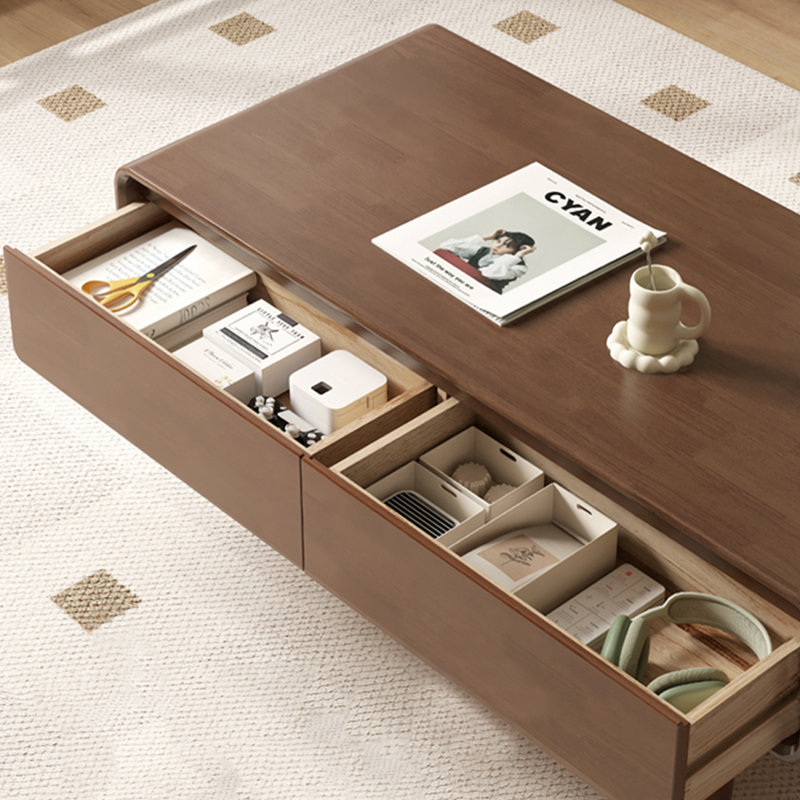 Table basse en hévéa, H 16,53 po x L 47,24 po x l 22,05 po