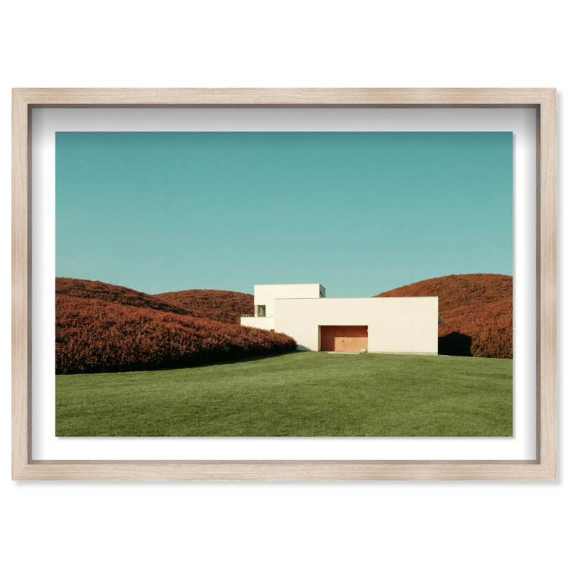 Surreal Architecture Print by Oliver Gal, Natural Oak Shadowbox, 37.5"H x 25.5"W