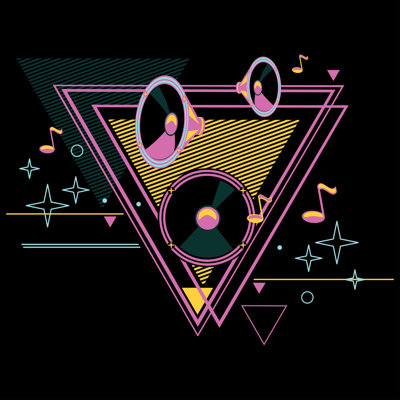 80S Retro Music Poster Design by Alex_Bond - Wrapped Canvas Print