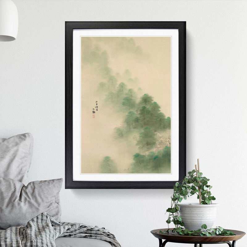 Mountain Village After a Storm by Yokoyama Taikan - Picture Frame Painting Print, 36cm H x 27cm W x 2cm D, Black Framed
