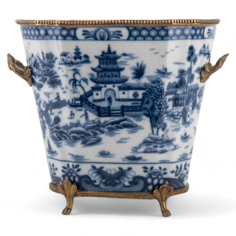 Blue Willow Handmade Planter