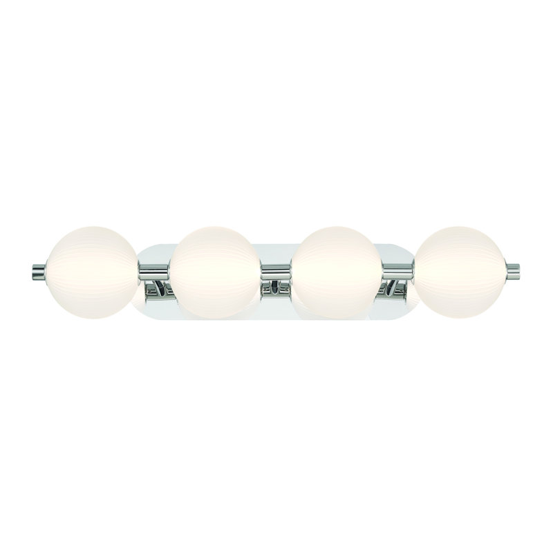 Meuble-lavabo 4 lumières Palmas en nickel