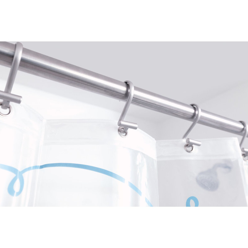 Rideau de douche PEVA iDesign Splish Splash, blanc et bleu, 72 po x 72 po