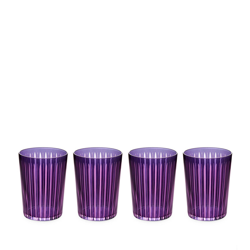 Prism Double Old Fashioned Glasses, Purple, 17 oz.