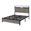 Base de lit plateforme avec tête de lit à DEL avec rangement et 2 USB, grand rangement sous le lit-174709742