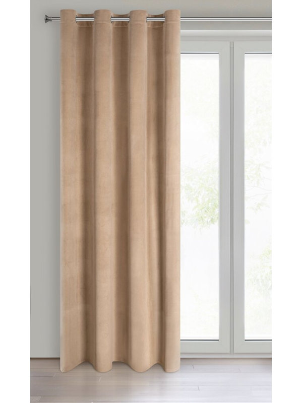 Melanie Blackout Curtain Single Panel, Dark beige