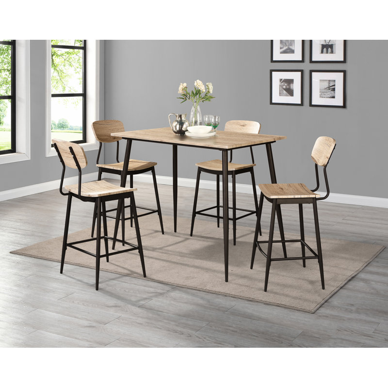Pafford 4 - Person Four Leg Dining Set, Natural