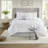 Elegant White Bedding Set, Polyester Queen Comforter, Modern Bedroom Style