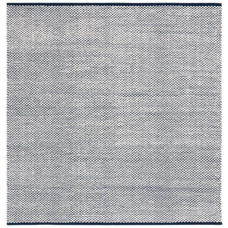 Selenia Flat Weave Wool/Cotton Rug in Ivory/Gray, Square 6'