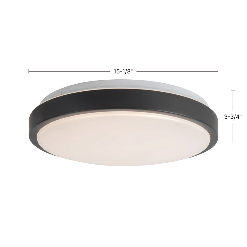 Yanis 16-in Black dimmable LED Flush Mount, Matte Black