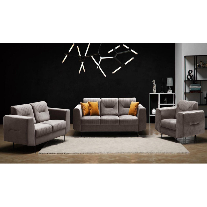 Aubreeanna 3 - Piece Living Room Set, Black, Cappucino