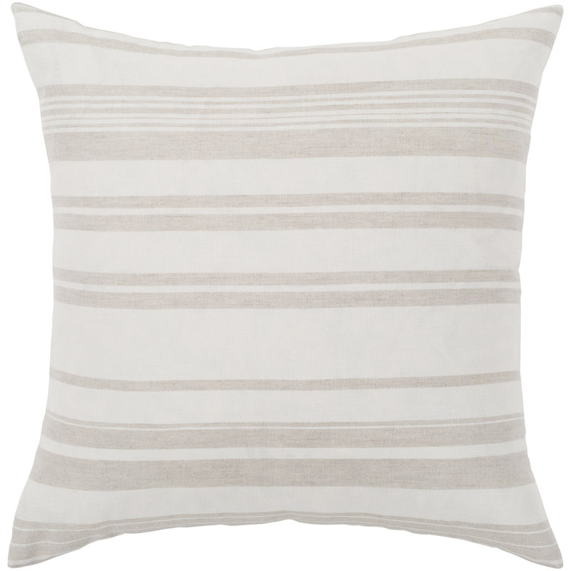 Beige Embroidered Linen Cotton Square Pillow Set