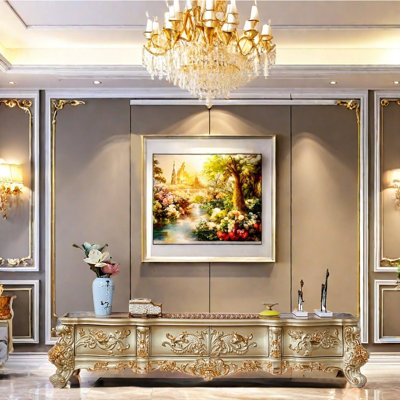 European style light luxury living room TV stand