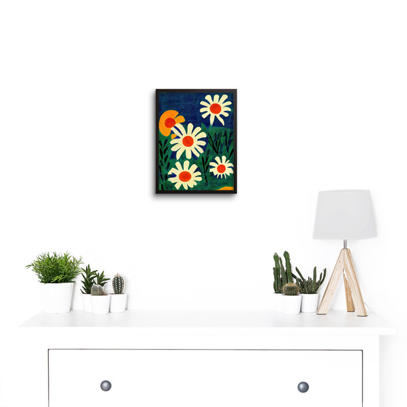 Daisy Meadow Flowers Abstract Matisse 1 Piece Single Picture Frame Wall Art