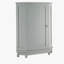 Armoire de salle de bain d'angle grise triangulaire avec tablette réglable-1072473040