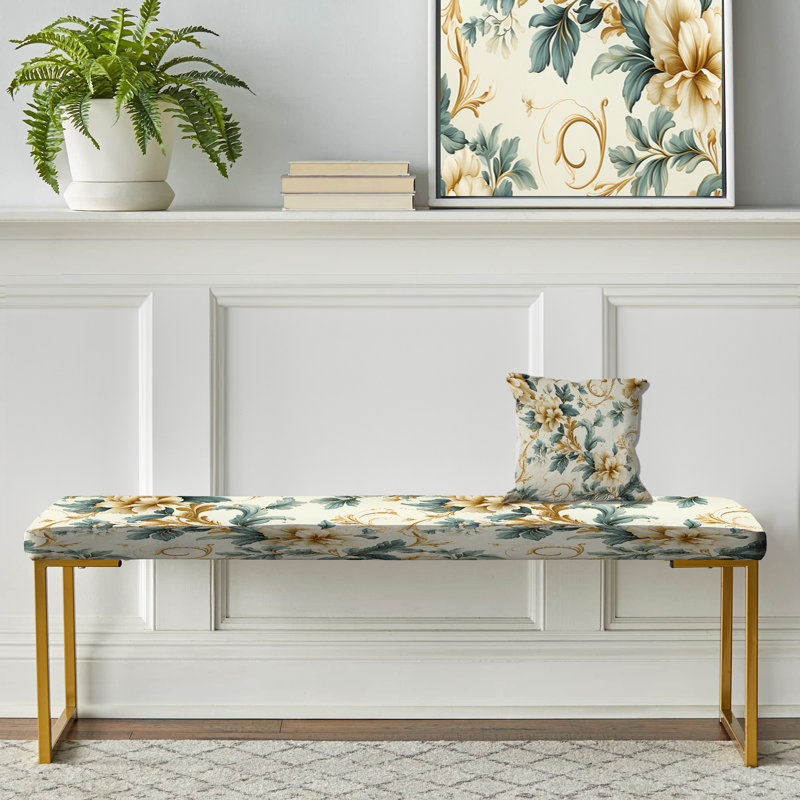 Banc floral rembourré or, Vintage Ornamental Frames Victorian Pattern IV