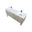 Meuble-lavabo double 72 po Rustic X P 20 po D, dessus en quartz blanc et robinet en métal