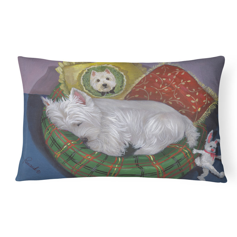 Outdoor Throw Pillow, Westie Precious Toto