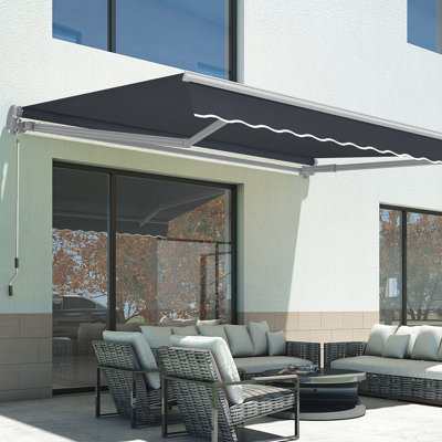 10x8 ft. Powered Retractable Patio Awnings, Outdoor Sunshade Canopy with Remote