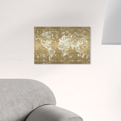 « mapamundi galaxy gold », impression sur toile