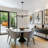 Grisella 5-Light Modern Linear Shaded Chandelier  with Seeded Glass