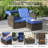 Rattan Daybed w/ Adjustable Backrests & Retractable Canopy for Patio-1847037922