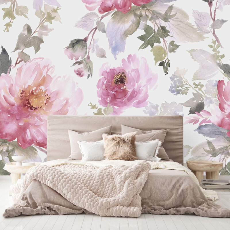 Peel & Stick Floral Wall Mural, 100" W x 8.33" L