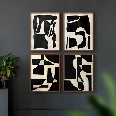 «Moon Cutouts I», ensemble de 4 encadrées