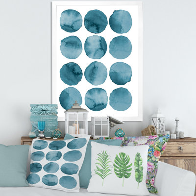 Aquamarine Circles Geometric Elements - Reproduction de photo sur toile