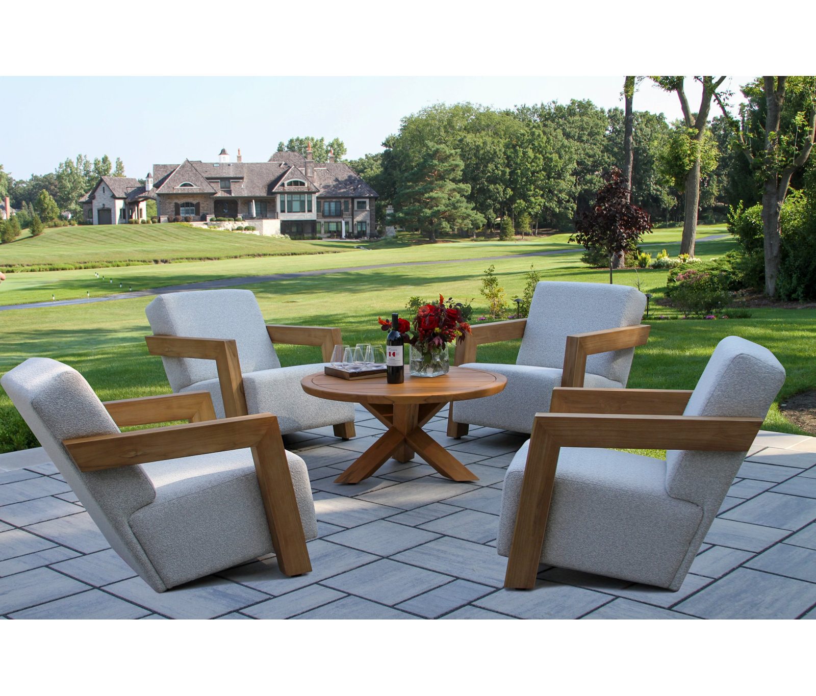 5-Pc. Teak & Quick Dry Armchair Conversation Set