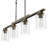 60-Watt 4 Light Antique Black & Gold Shaded Pendant Light Kitchen Island Lighting with Clear Glass Shade-117599827-117599829